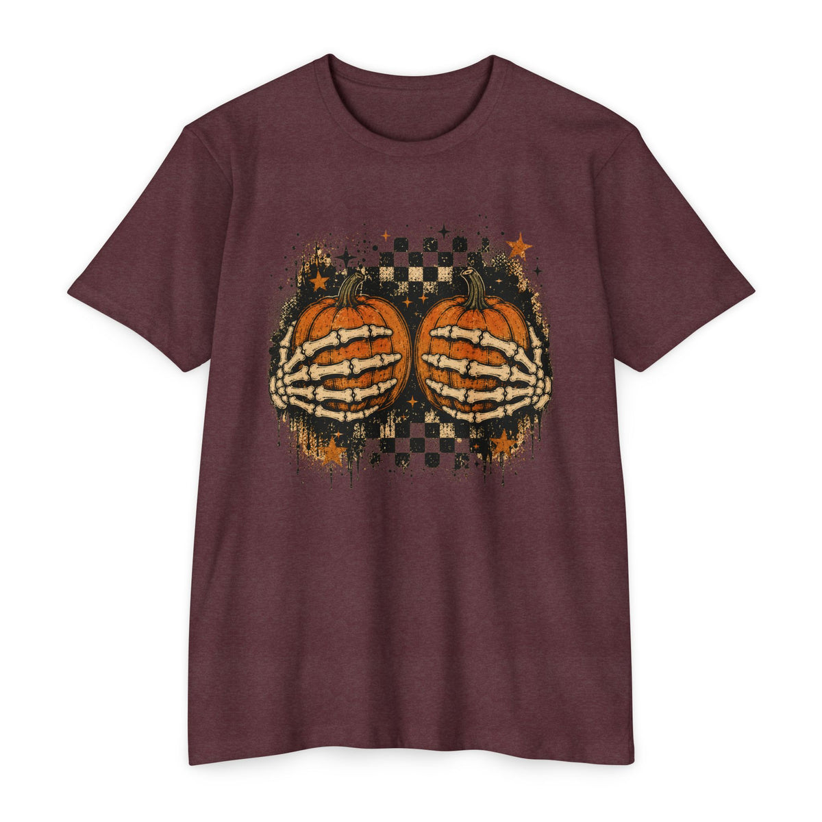 Halloween Pumpkin Skeleton Hands T-Shirt
