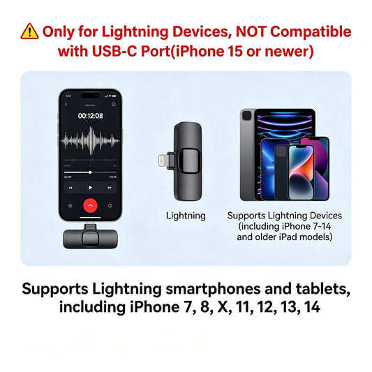 Wireless Lightning Lapel Microphone
