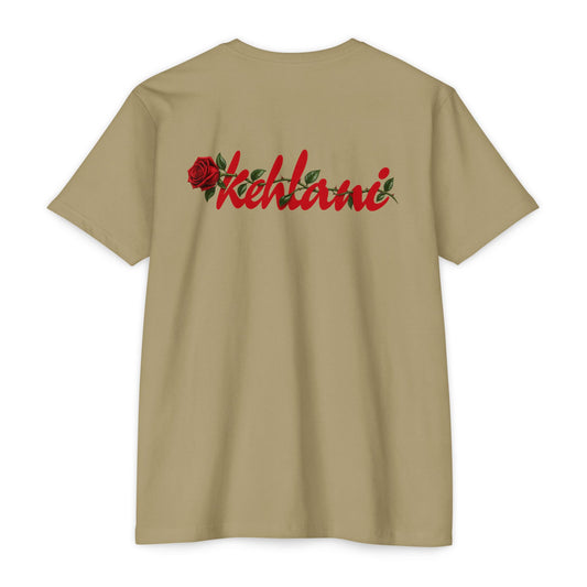 Kehlani portrait collage T-Shirt | Rose script back
