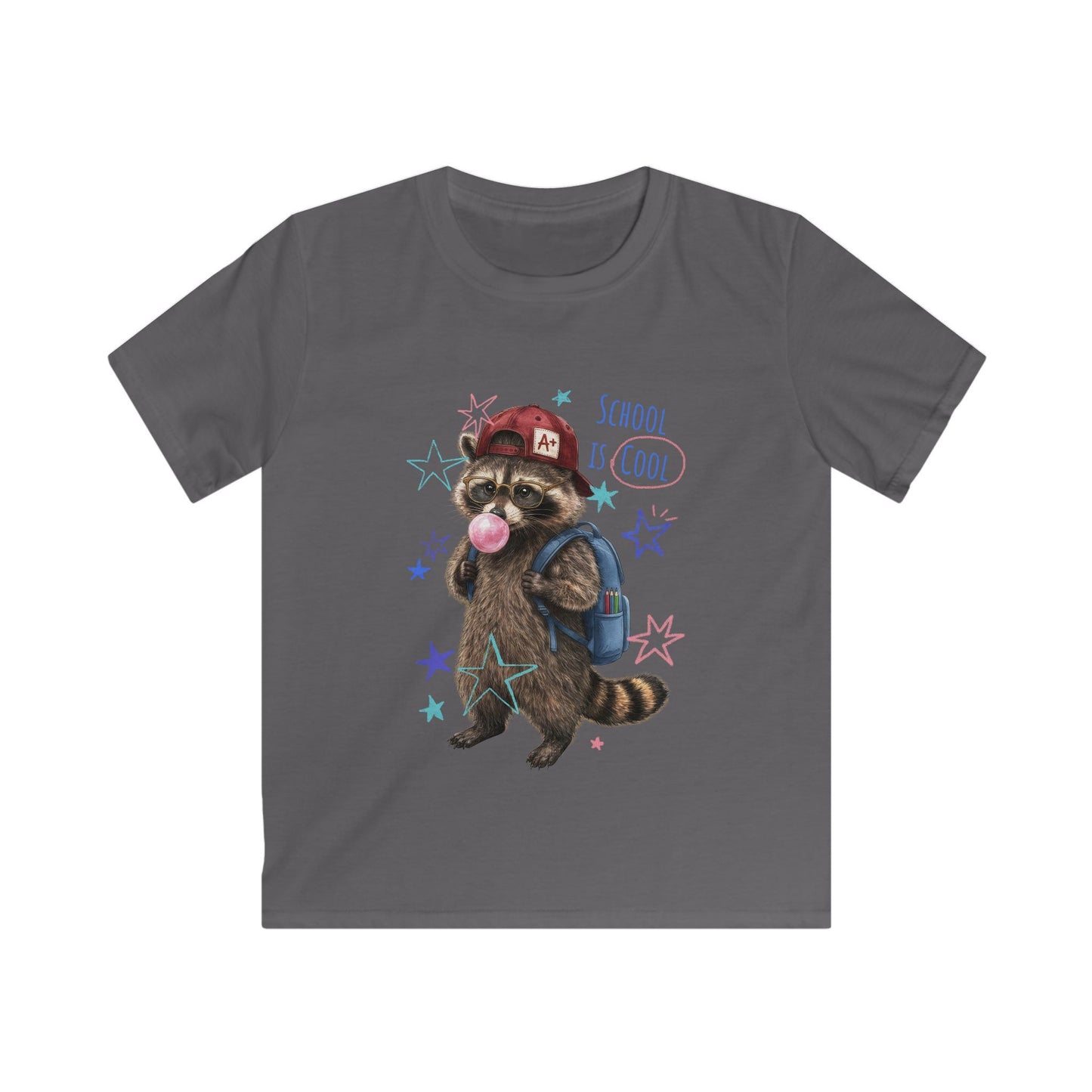 Kids Tee — 'School Is Cool' Raccoon Tee