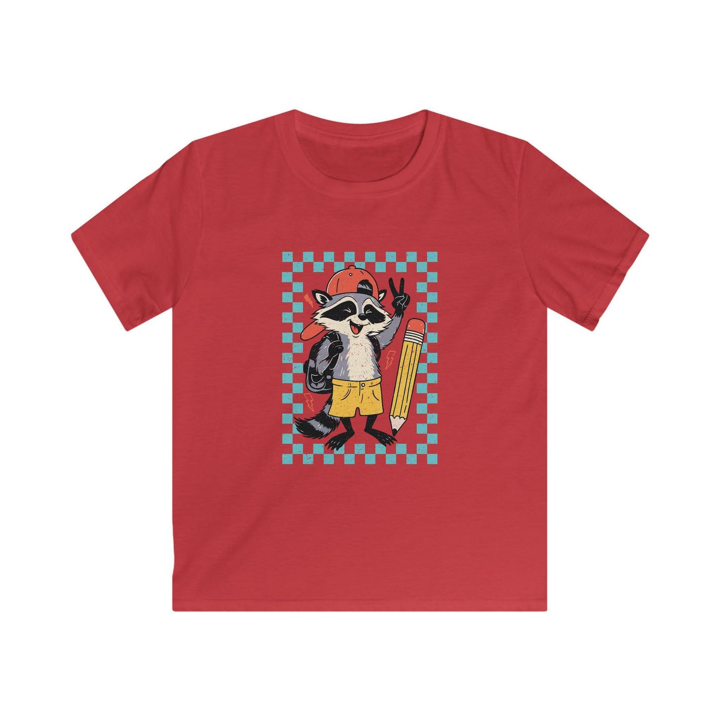 Kids Tee — Retro Skate Raccoon