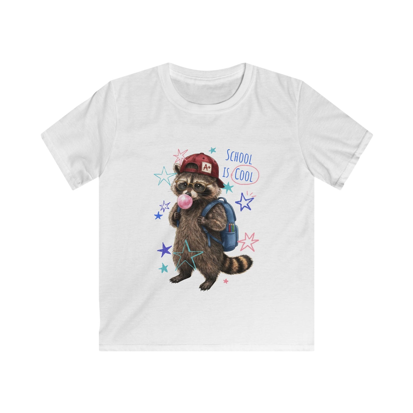 Kids Tee — 'School Is Cool' Raccoon Tee