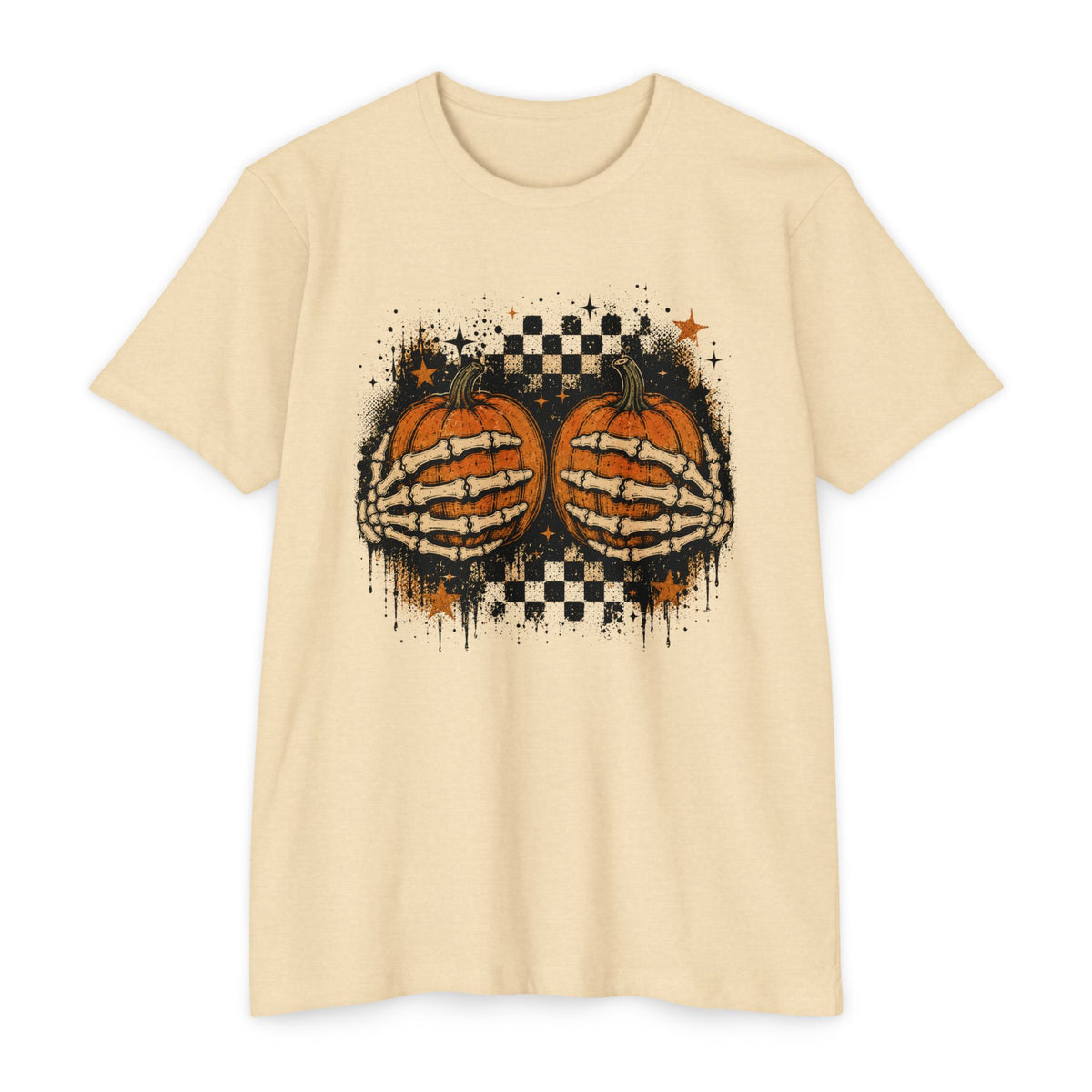 Halloween Pumpkin Skeleton Hands T-Shirt