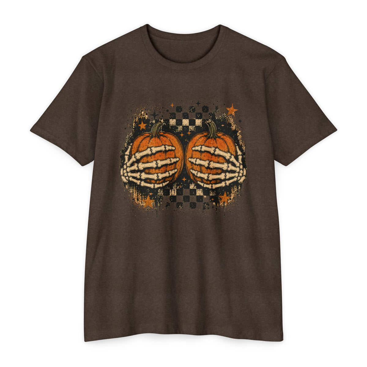 Halloween Pumpkin Skeleton Hands T-Shirt