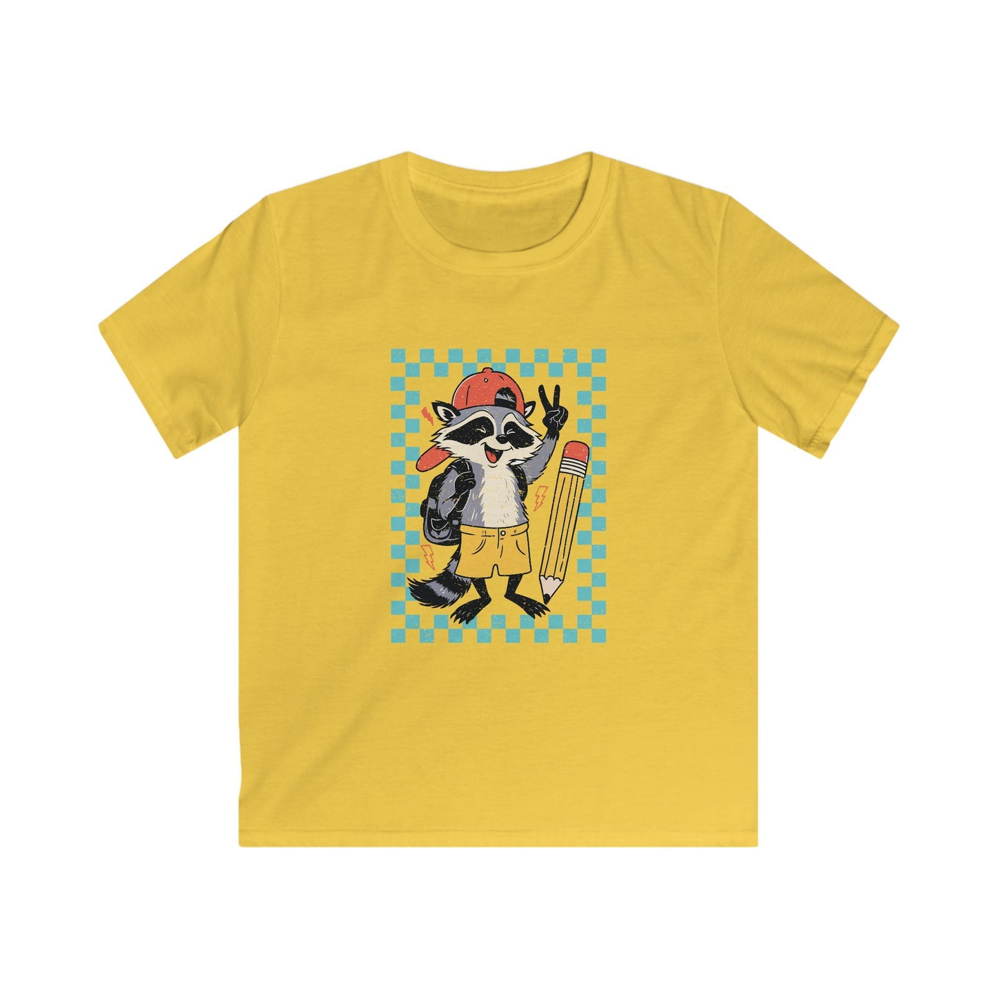 Kids Tee — Retro Skate Raccoon