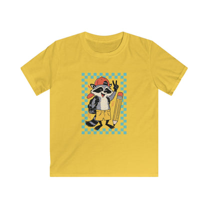 Kids Tee — Retro Skate Raccoon