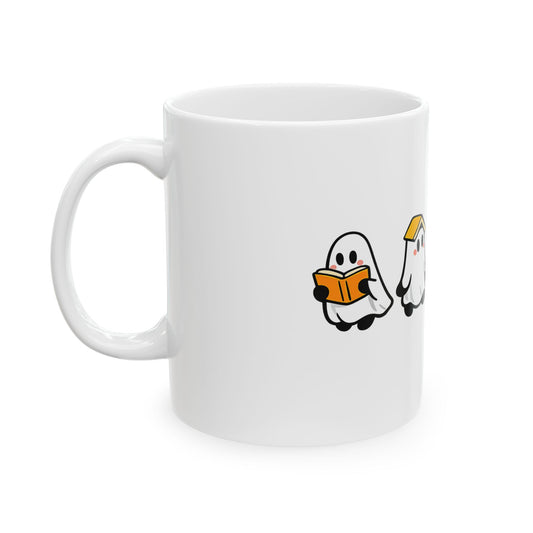 Ghosts Book Lover Halloween Coffee Cup (11oz, 15oz)