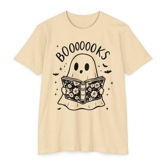 Books Ghost T-Shirt — "Booooooks" Cute Reading Halloween Tee