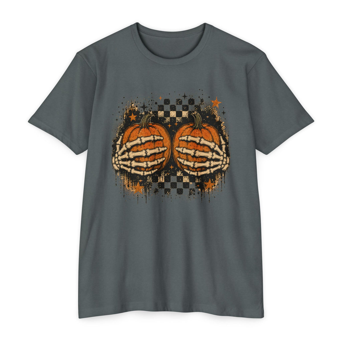 Halloween Pumpkin Skeleton Hands T-Shirt