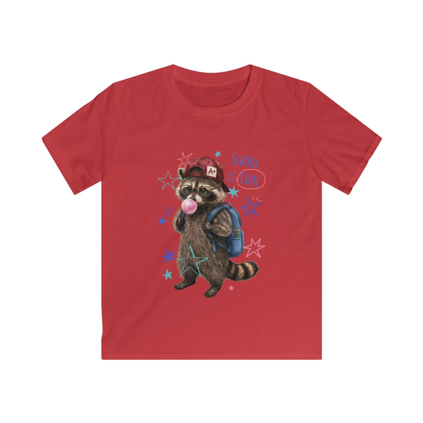 Kids Tee — 'School Is Cool' Raccoon Tee