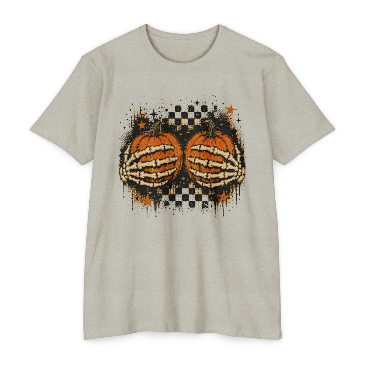Halloween Pumpkin Skeleton Hands T-Shirt