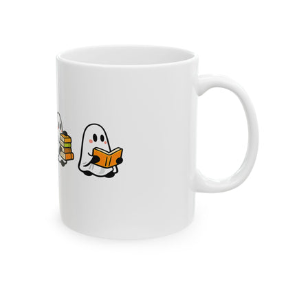 Ghosts Book Lover Halloween Coffee Cup (11oz, 15oz)