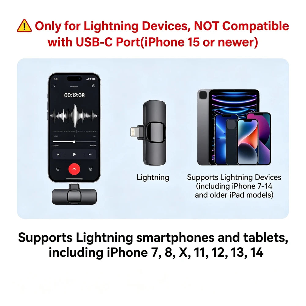 Wireless Lightning Lapel Microphone