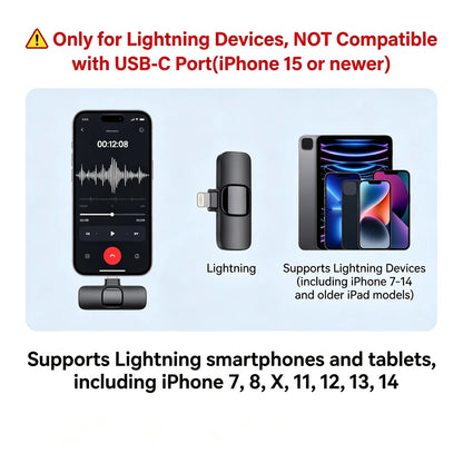 Wireless Lightning Lapel Microphone