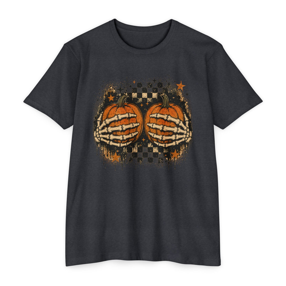Halloween Pumpkin Skeleton Hands T-Shirt
