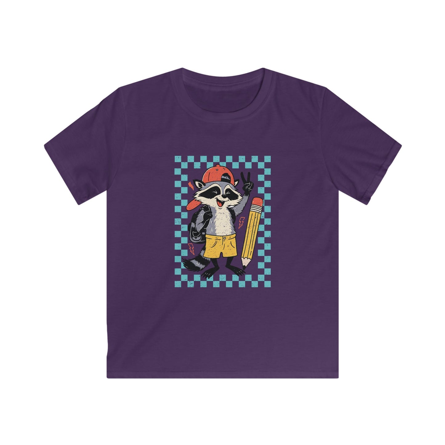 Kids Tee — Retro Skate Raccoon