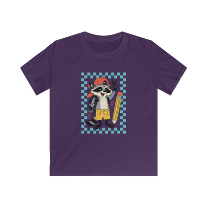 Kids Tee — Retro Skate Raccoon