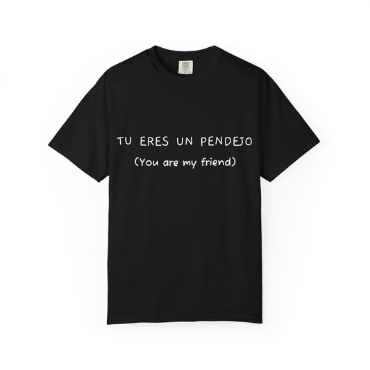 Tu Eres Un Pendejo T-Shirt — Funny Spanish Phrase Tee ("You are my friend")