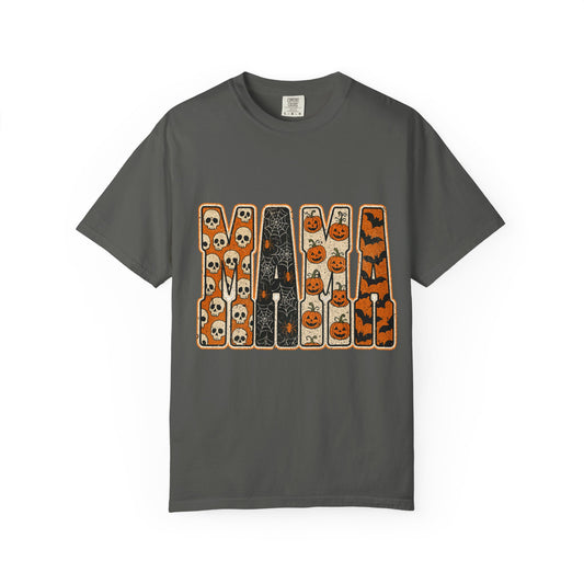 Halloween Mama T-Shirt — Vintage Skull & Pumpkin Graphic
