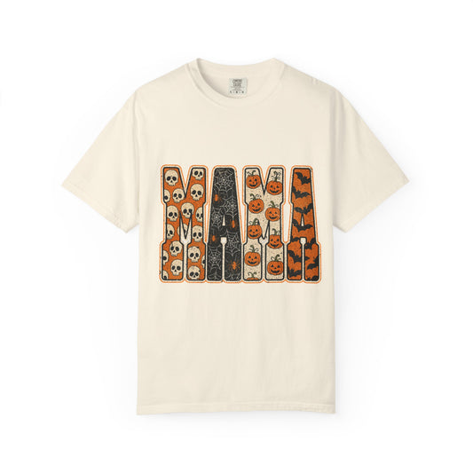 Halloween Mama T-Shirt — Vintage Skull & Pumpkin Graphic