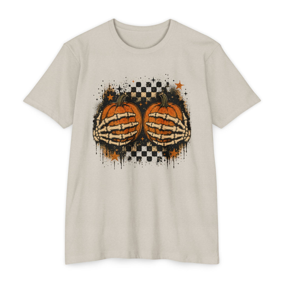 Halloween Pumpkin Skeleton Hands T-Shirt