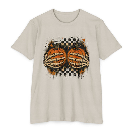 Halloween Pumpkin Skeleton Hands T-Shirt