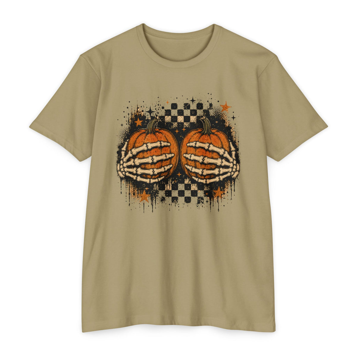 Halloween Pumpkin Skeleton Hands T-Shirt