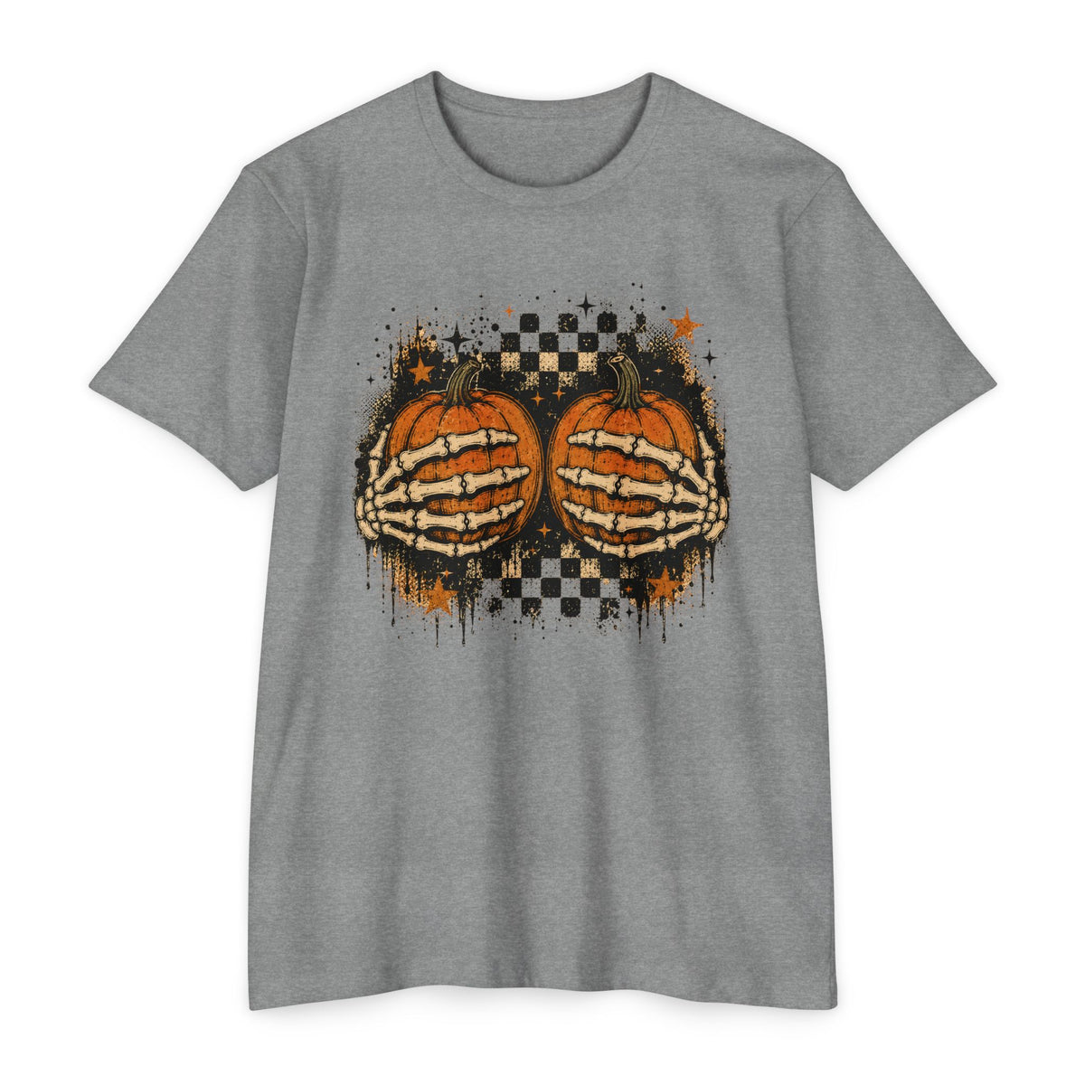 Halloween Pumpkin Skeleton Hands T-Shirt