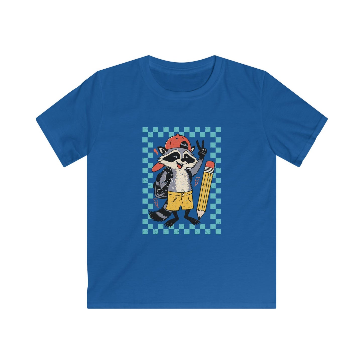 Kids Tee — Retro Skate Raccoon