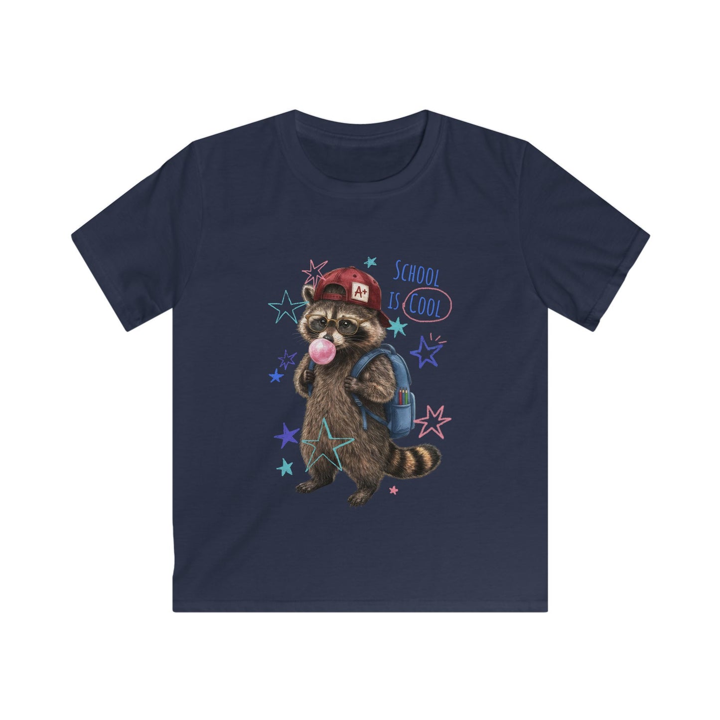Kids Tee — 'School Is Cool' Raccoon Tee