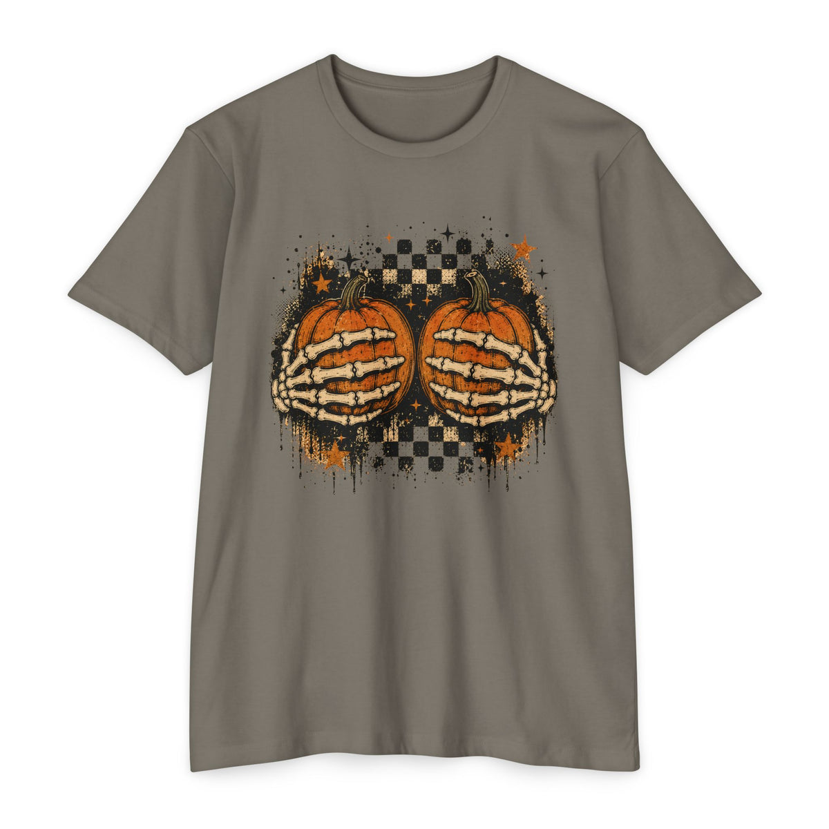 Halloween Pumpkin Skeleton Hands T-Shirt